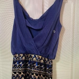Gold and Blue Dress Prom or Homecoming